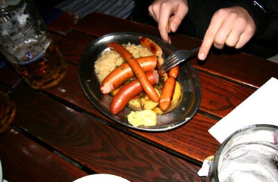 Hard work for a hungry man: 5 types of sausages with sauerkraut
